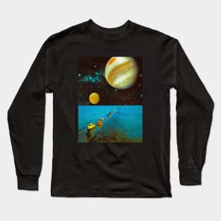 Infinite Sea - Space Collage, Retro Futurism, Sci-Fi Long Sleeve T-Shirt